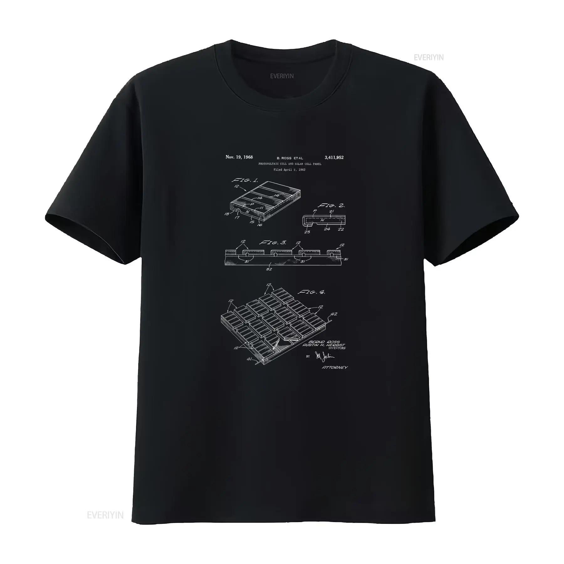 Renewable Energy Graphics - T-shirt met zonnepaneel Fotovoltaïsch en celpatentontwerp
