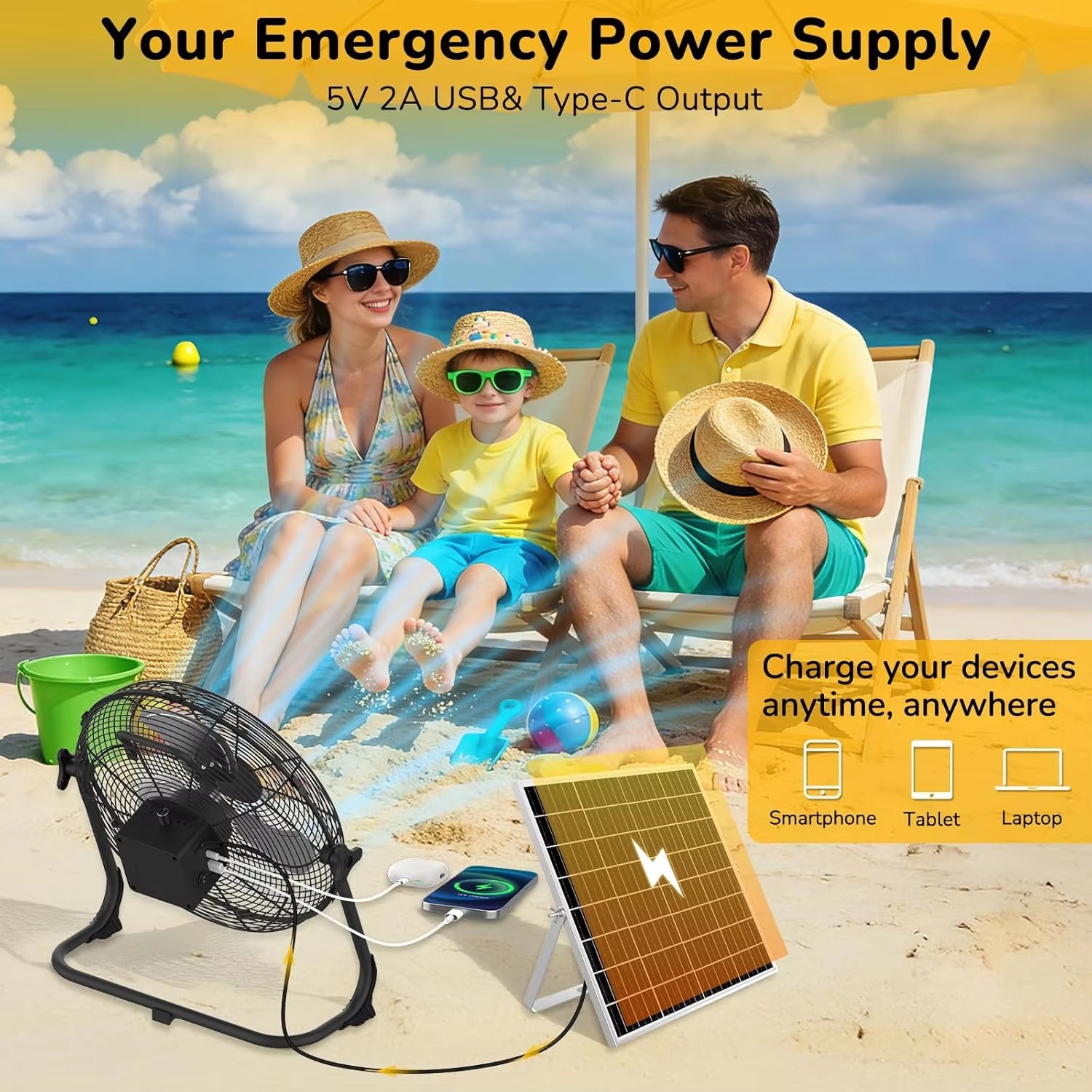 12 inch draagbare zonne-aanged - Renewable Energy Fan recensie en prijs